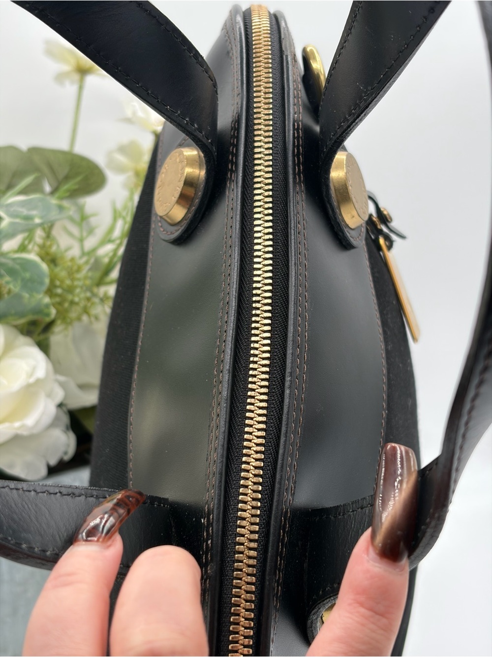 Vintage Dooney & Bourke Vintage Black Canvas & Leather Satchel Demin/Leather✨✨ - Picture 5 of 14